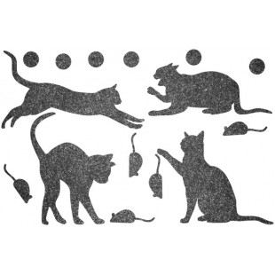 Декор из жидких обоев (Кошки №4) - набор 16шт